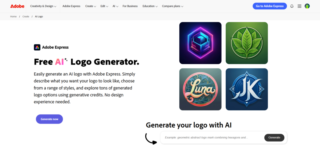 Adobe Express: For more illustrative AI concepts